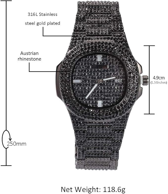 Moca Jewelry Iced Out Fashion Big Dial